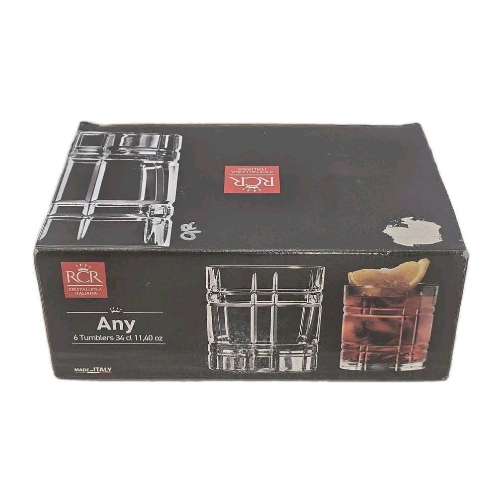 RCR Cristalleria Italiana Any 6pc Tumbler Set 11.4oz Italy‎ NEW